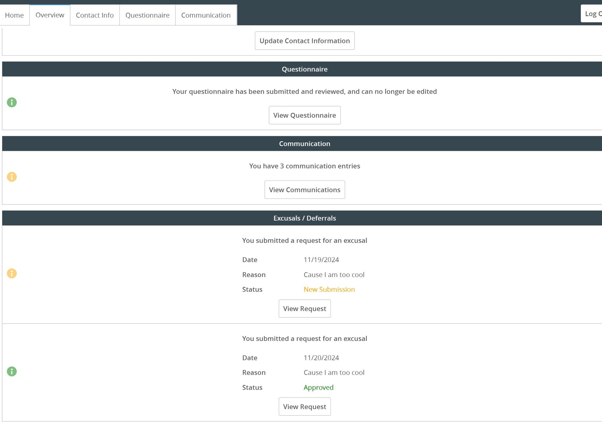 Jury Portal - Overview Page 2