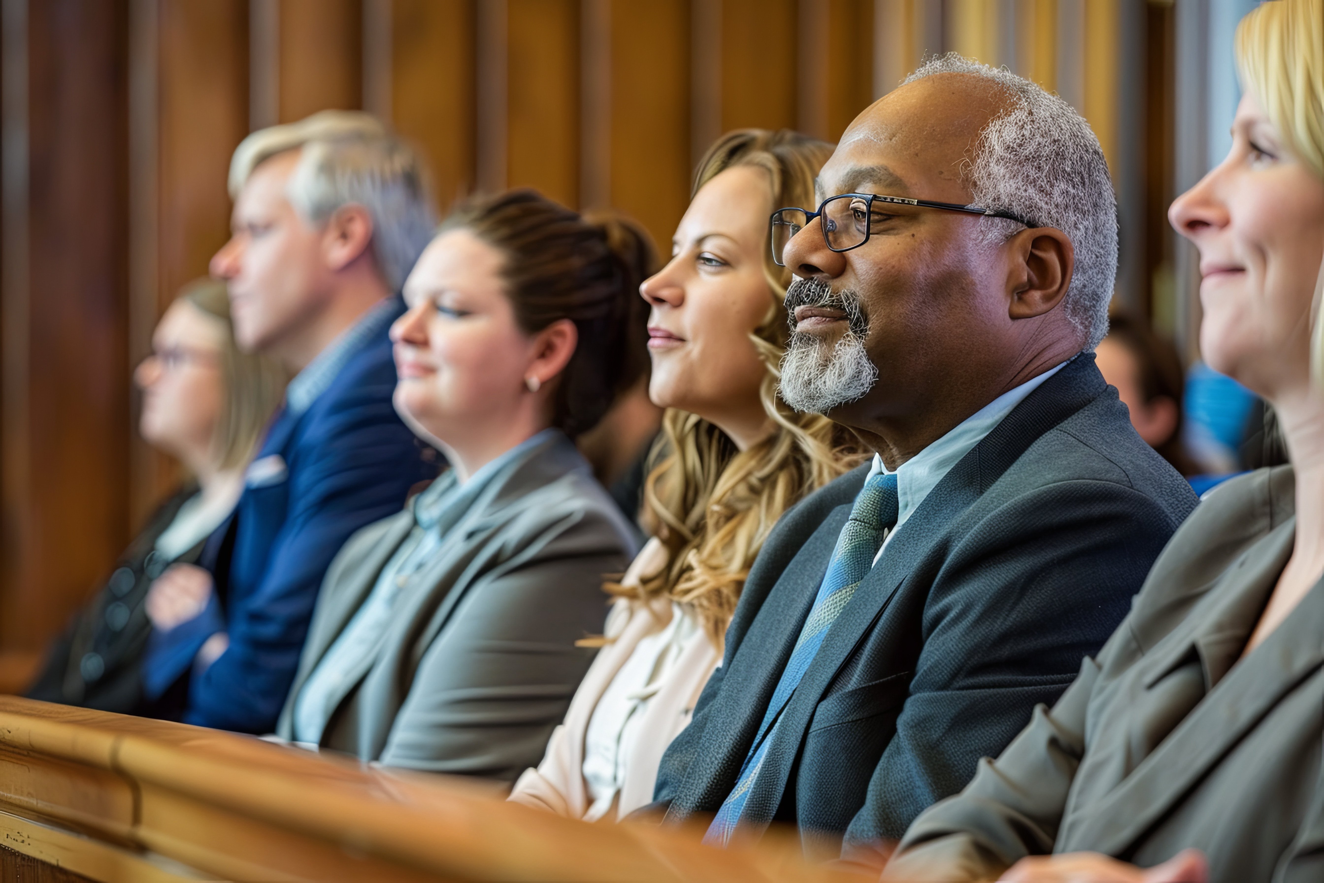 Jurors serving jury duty