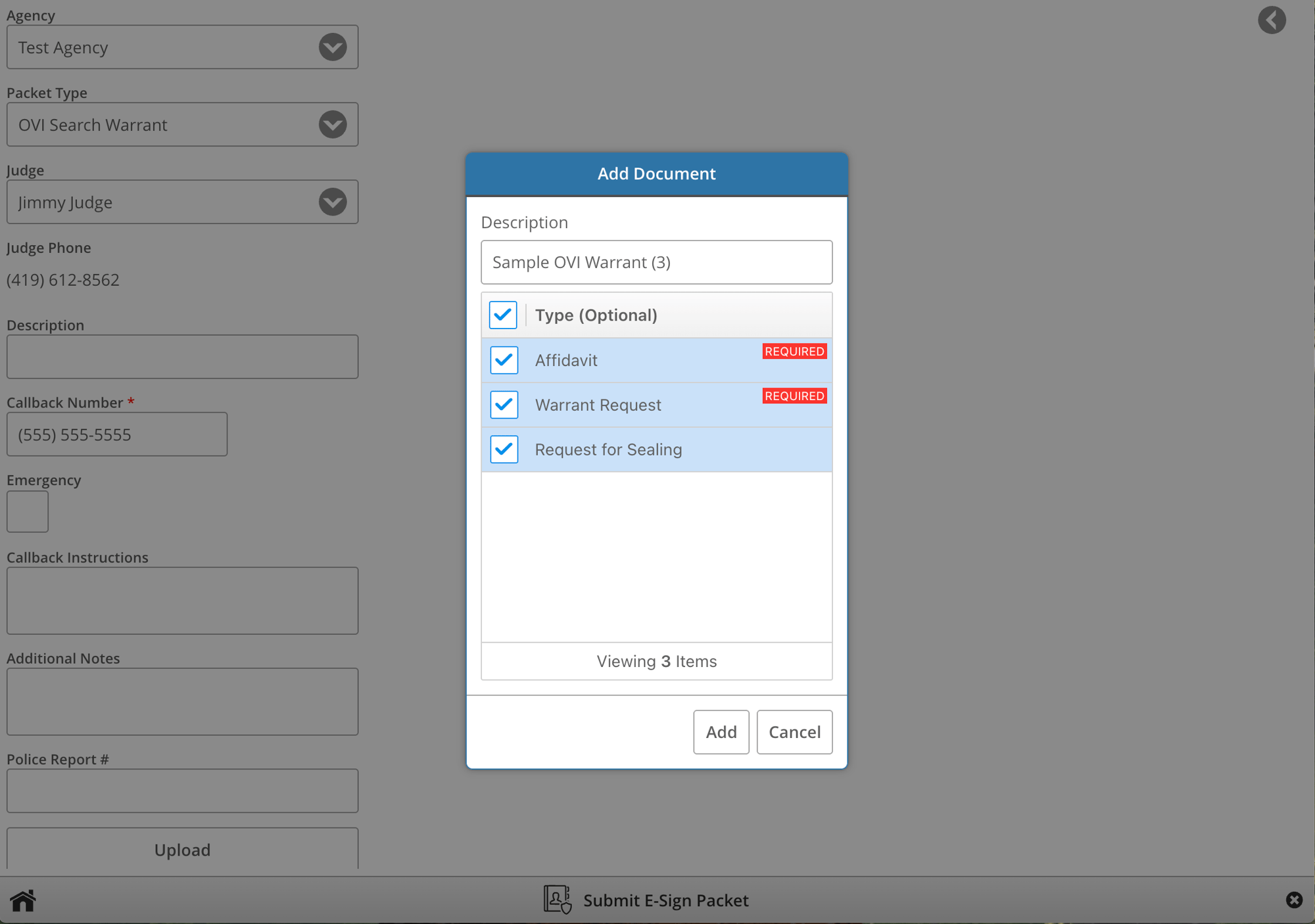 Add a sealing entry for a judge